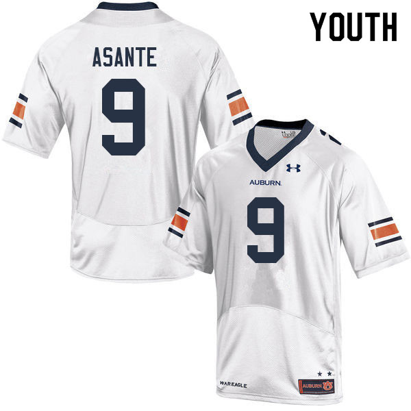 Youth #9 Eugene Asante Auburn Tigers College Football Jerseys Sale-White